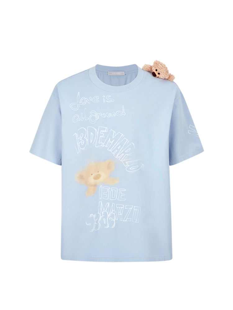 Graffiti Short Sleeve Loose Cotton T-shirt - CHINASQUAD