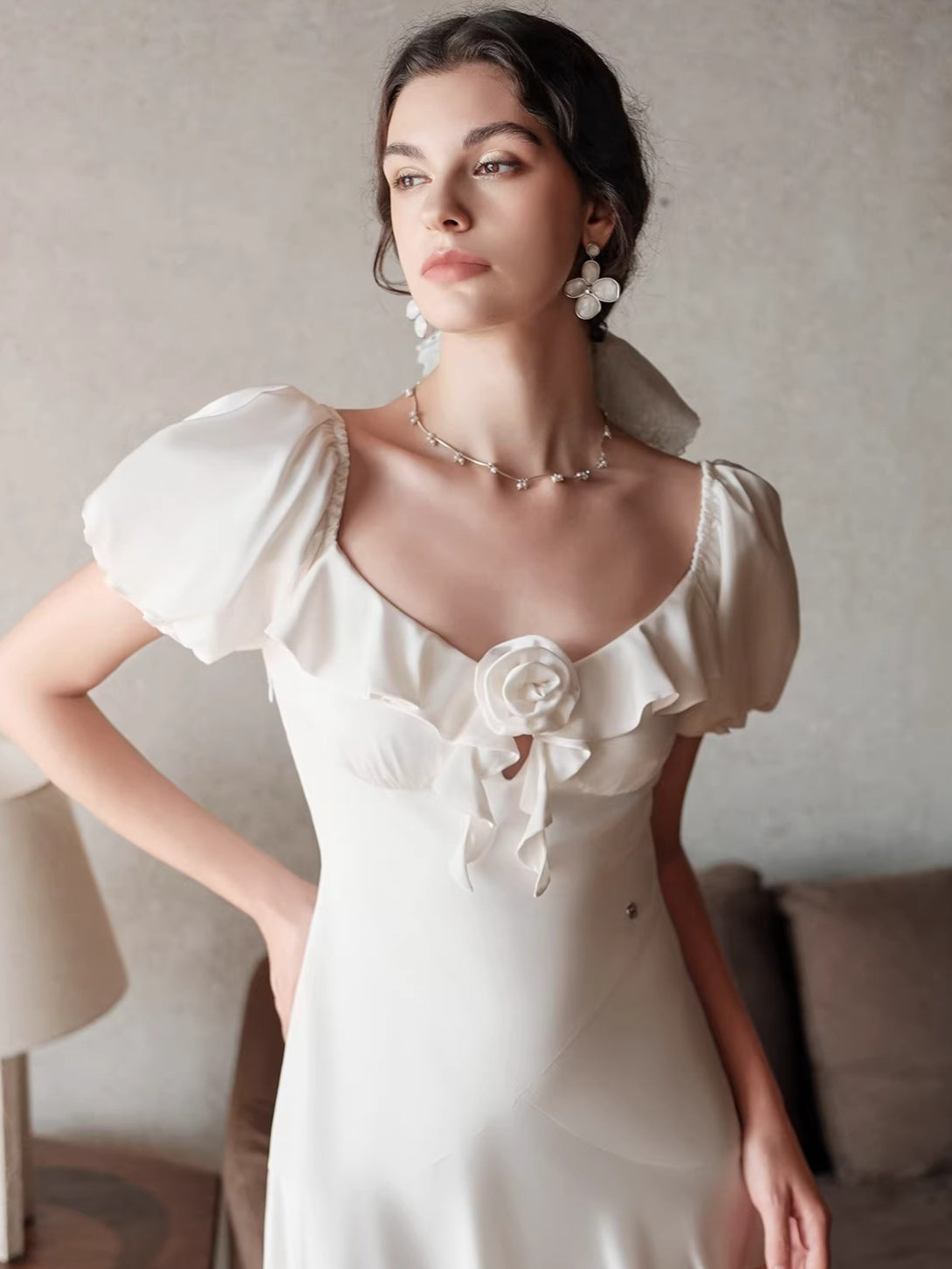 Puff-Sleeve Resort Maxi Dress