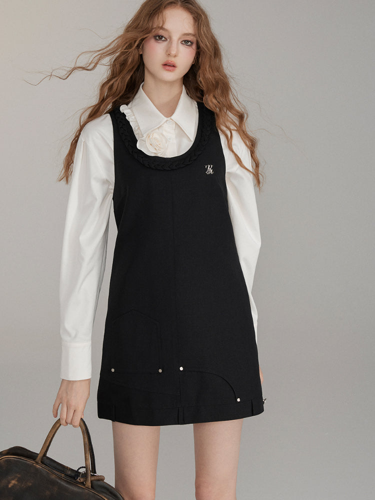 3D Rose Ruffle Long Sleeve Blouse - CHINASQUAD