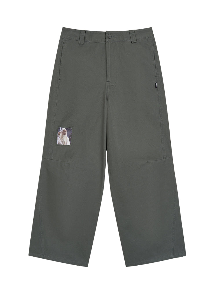 Black & Green Relaxed Straight-Leg Pants - CHINASQUAD