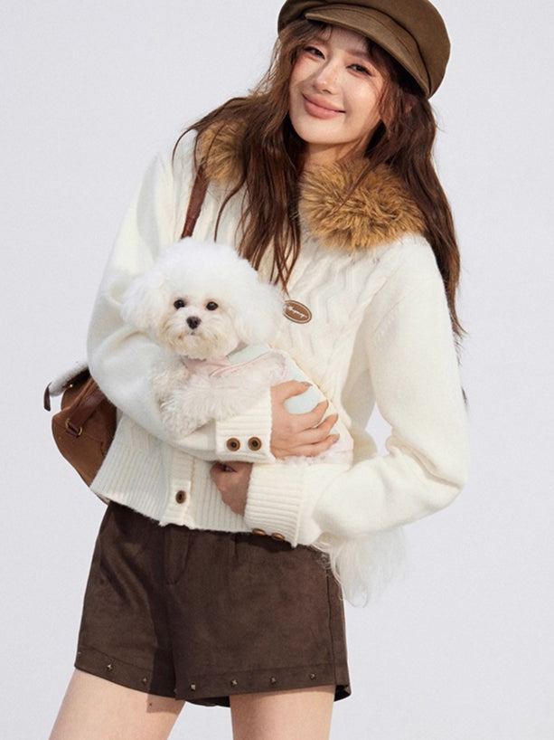 Studded Suede-Look High-Rise Shorts