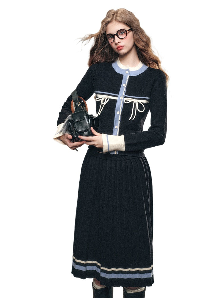 Academy Knit Sweater Cardigan Set - CHINASQUAD
