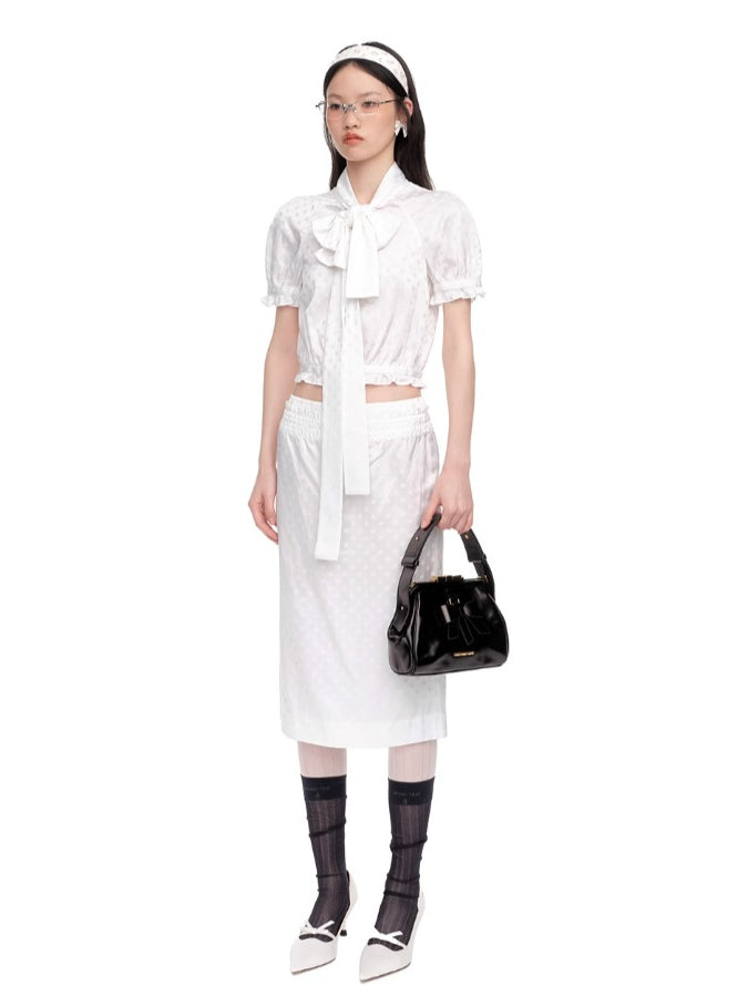 Polka Dot Satin Tie-up Top - CHINASQUAD