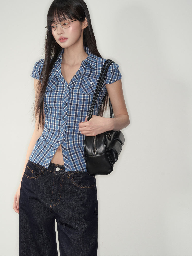 Blue & Pink Fitted Pocket Shirt - CHINASQUAD