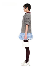 Black & Brown Floral Embellished Collared Knit Sweater - CHINASQUAD