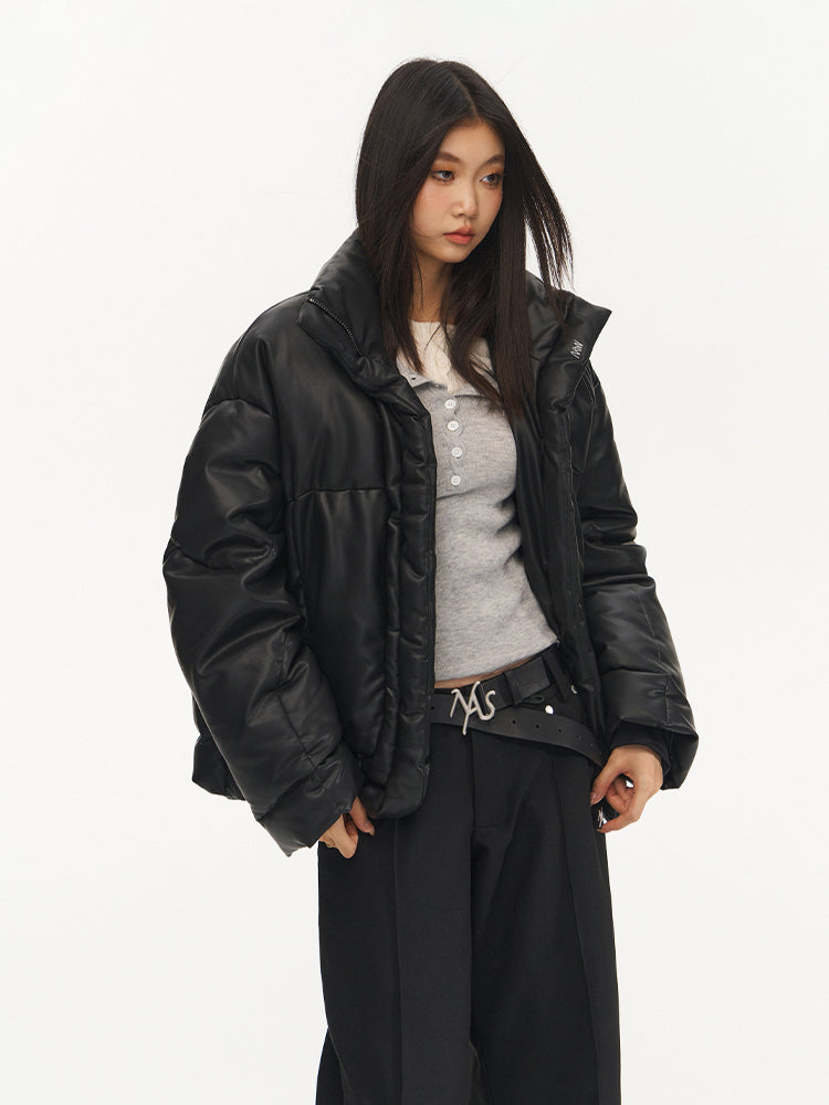 Black Loose Thickened Down Jacket - CHINASQUAD