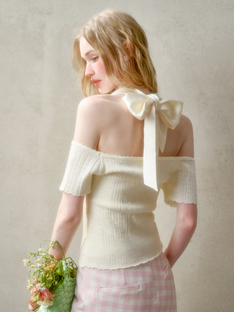 Summer-Colored One-Shoulder Cardigan - CHINASQUAD