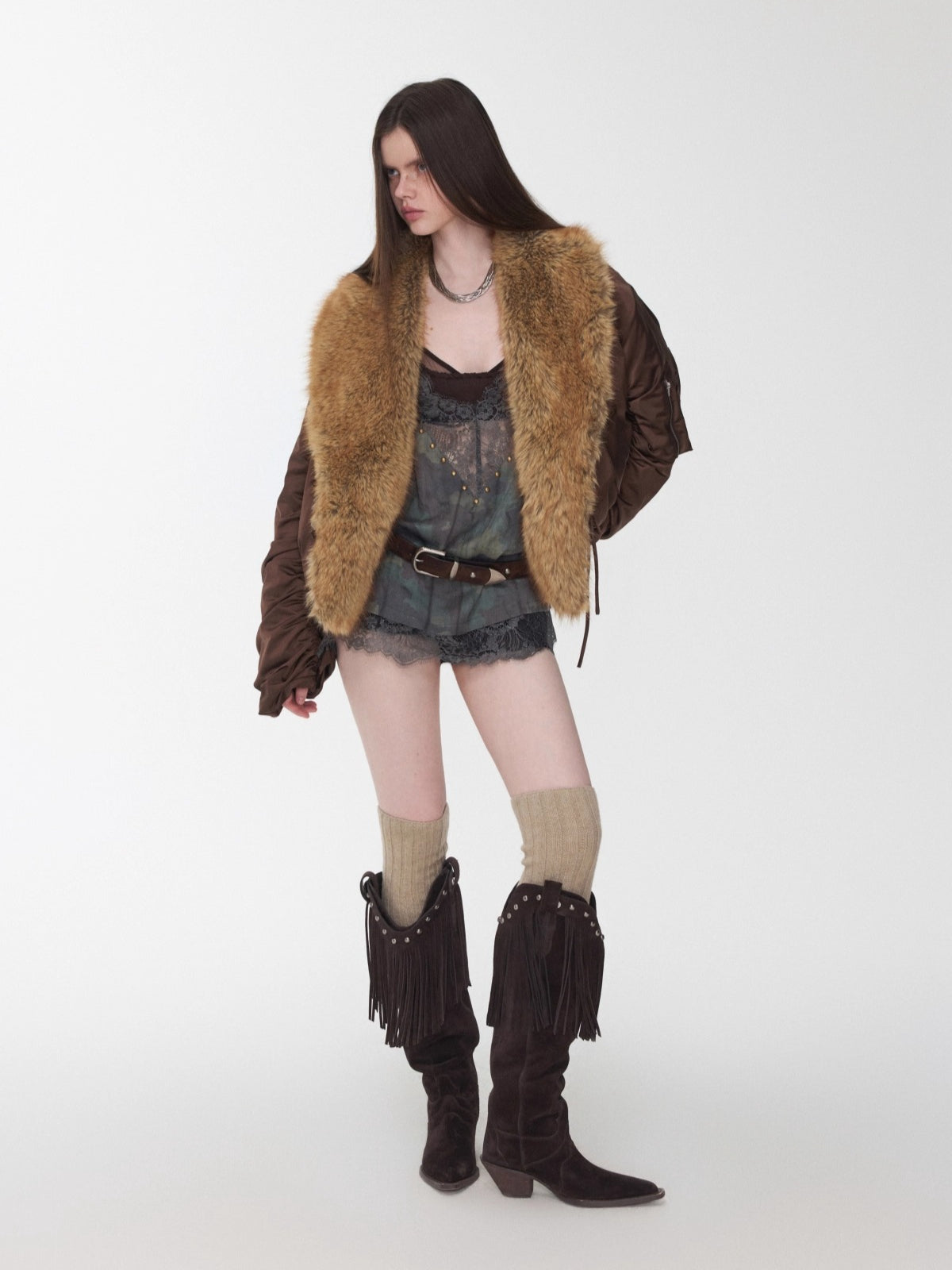 Aviator Faux Fur Jacket