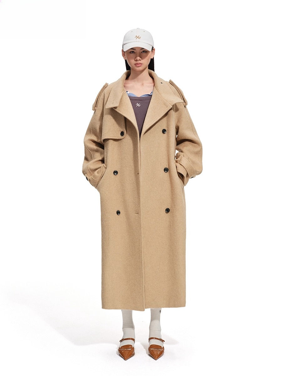 Silk Wool Blend Trench Coat