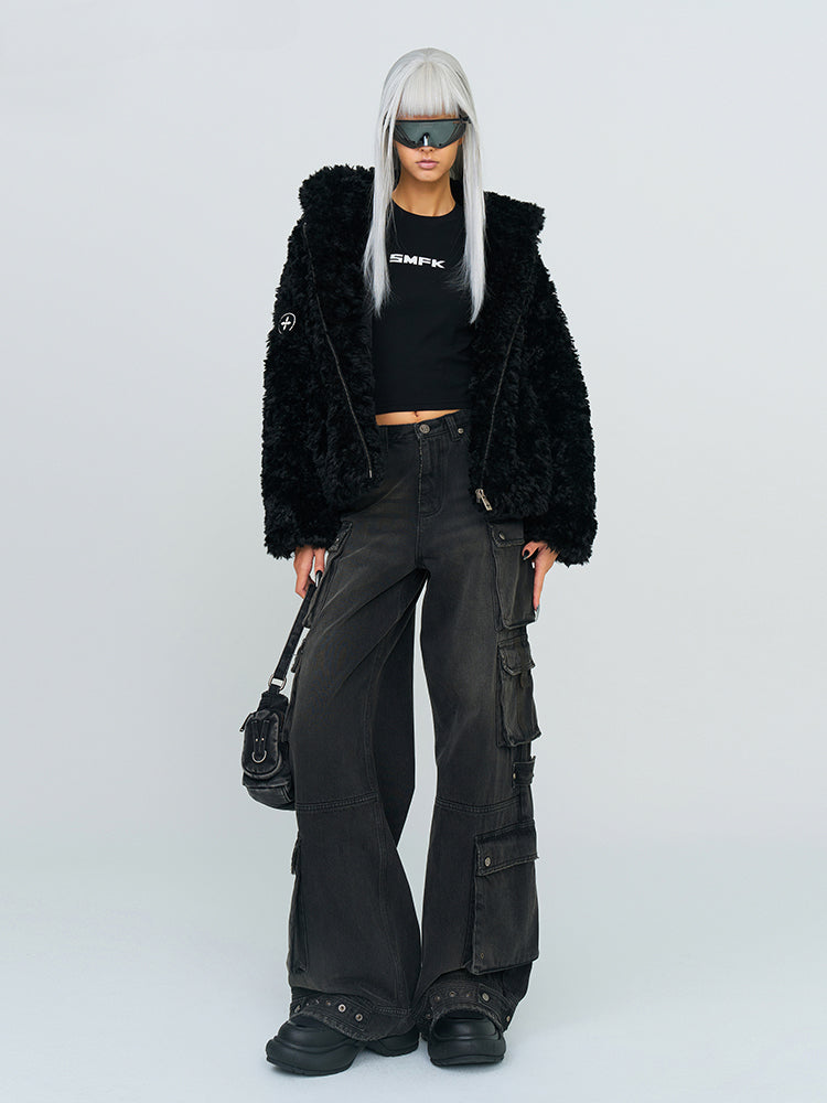 Cross Patch Fur Coat - CHINASQUAD