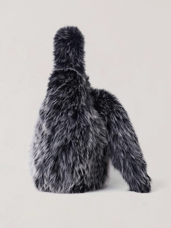 Cross Relic Faux Fur Stone Bag