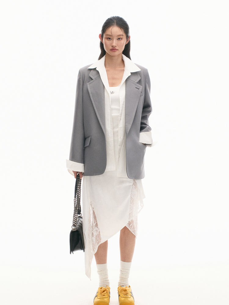 Loose Fit Genuine Two-piece Structured Shirt - CHINASQUAD