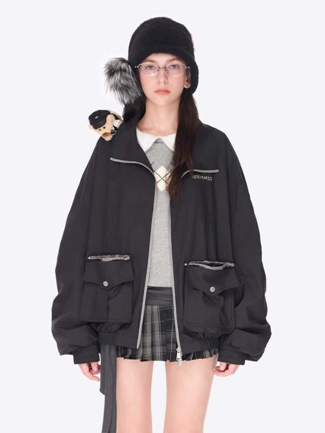 Bear Sheriff Retro Collar Track Jacket