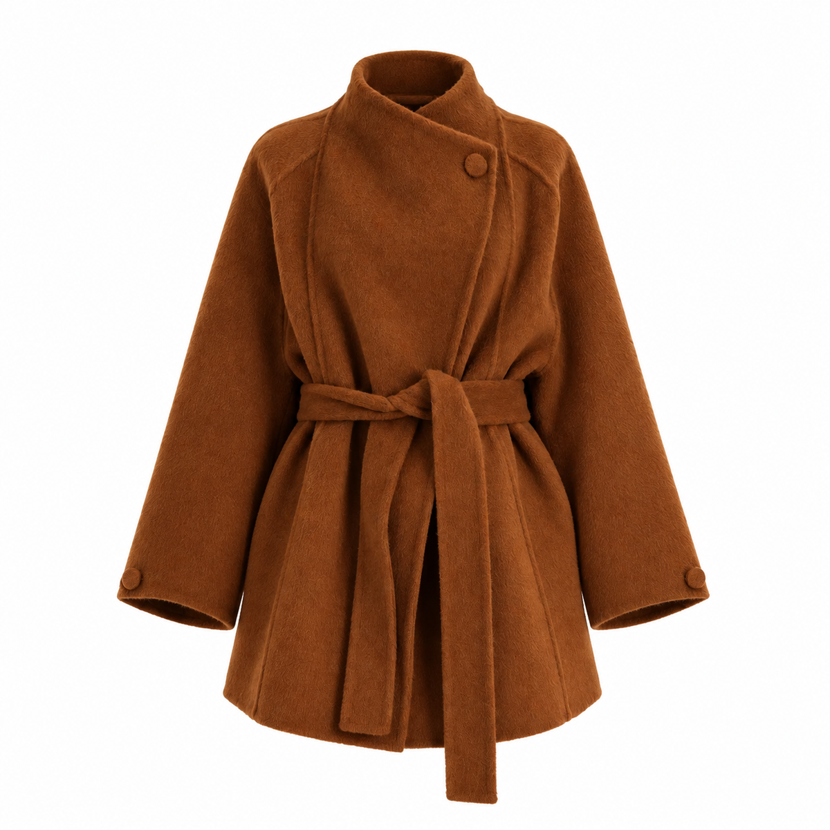Oversized jas van geborstelde wol