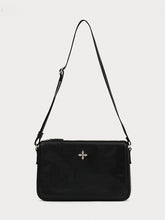 Black & Silver Badge Leather Bag - CHINASQUAD