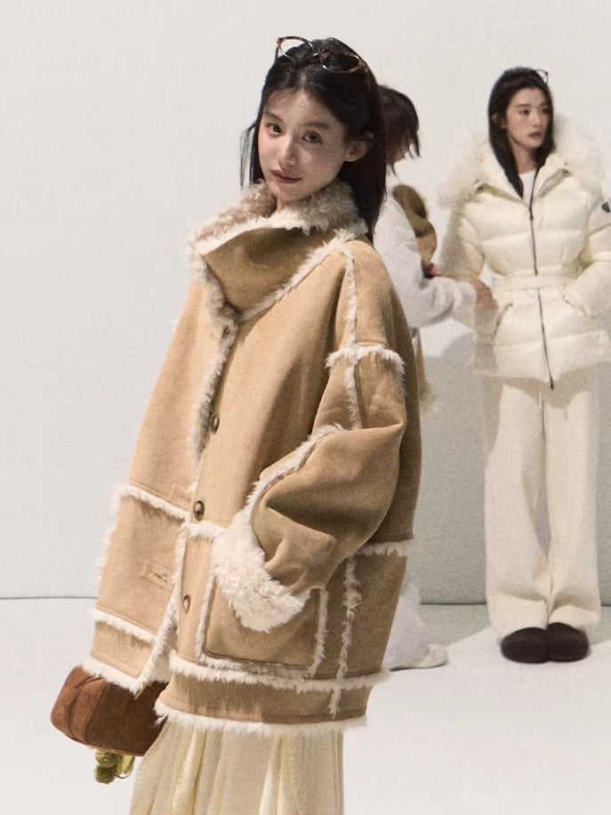 Faux Shearling Suede Jacket & Vest