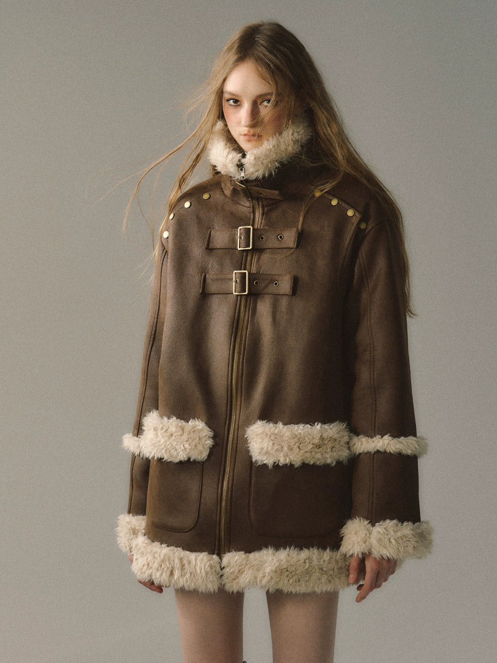 Brown Reversible Suede Jacket - CHINASQUAD