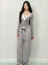 Double Waistband Spliced Fake Two-Piece Long Pants - CHINASQUAD