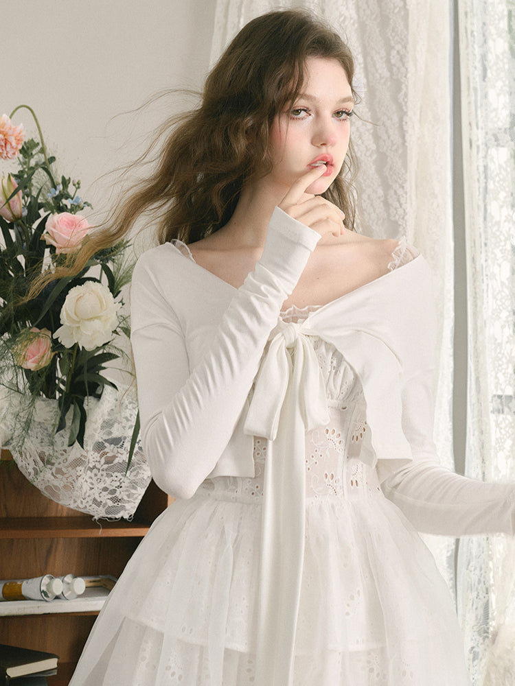 French Bow Knit Cardigan - CHINASQUAD