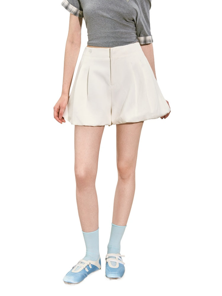 A-line Puff Wide-leg Shorts - CHINASQUAD