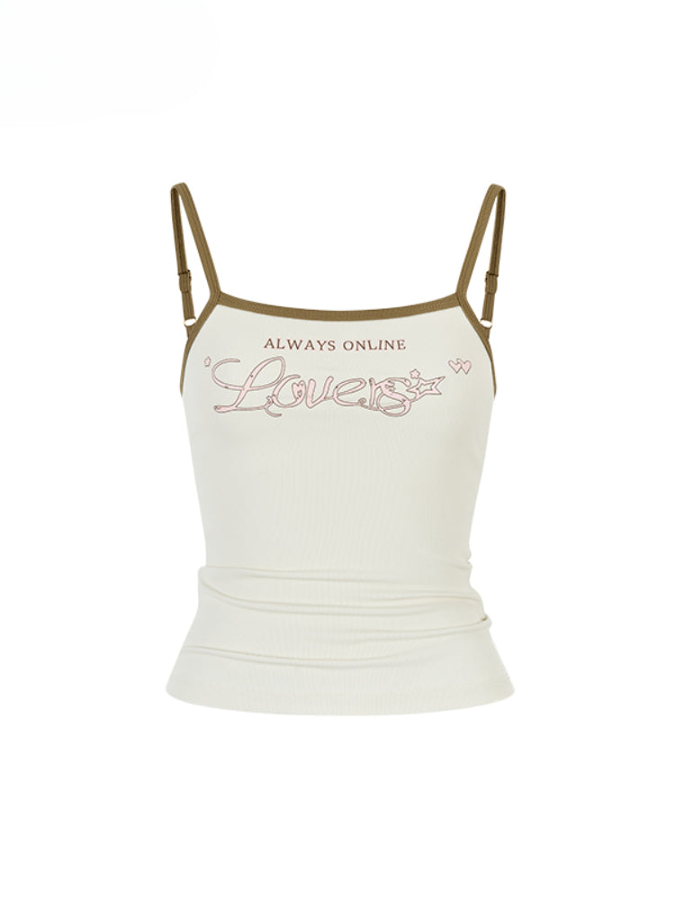 Color-Block Letter Print Camisole - CHINASQUAD