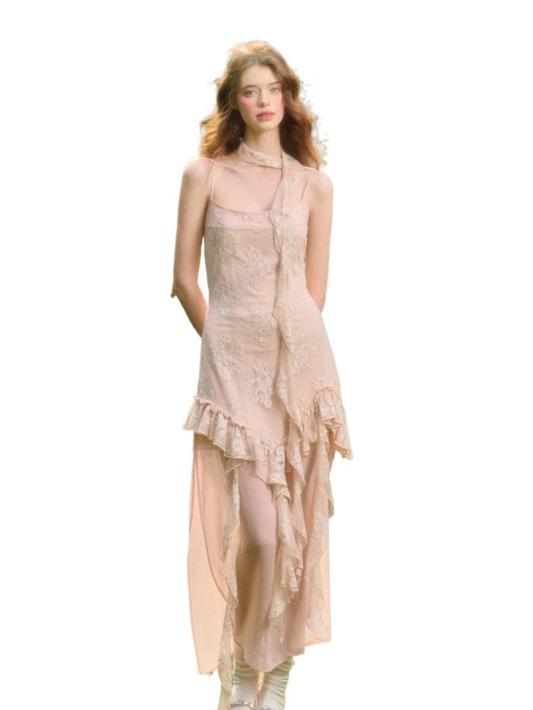 Pink Cloud Lace Fairy Dress - CHINASQUAD