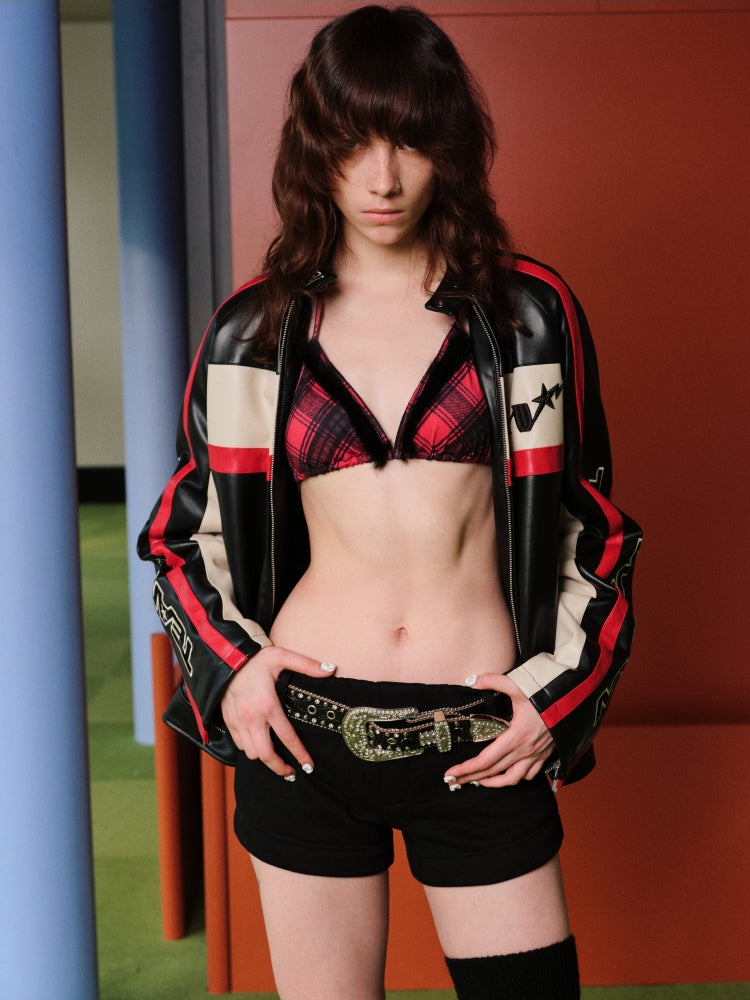 Red Plaid Bikini Bras - CHINASQUAD