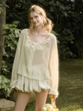 Cool Ice Silk Flower Hollow Cardigan - CHINASQUAD