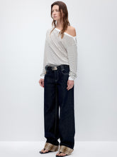 Blue Plaid Patchwork Straight-Leg Jeans - CHINASQUAD