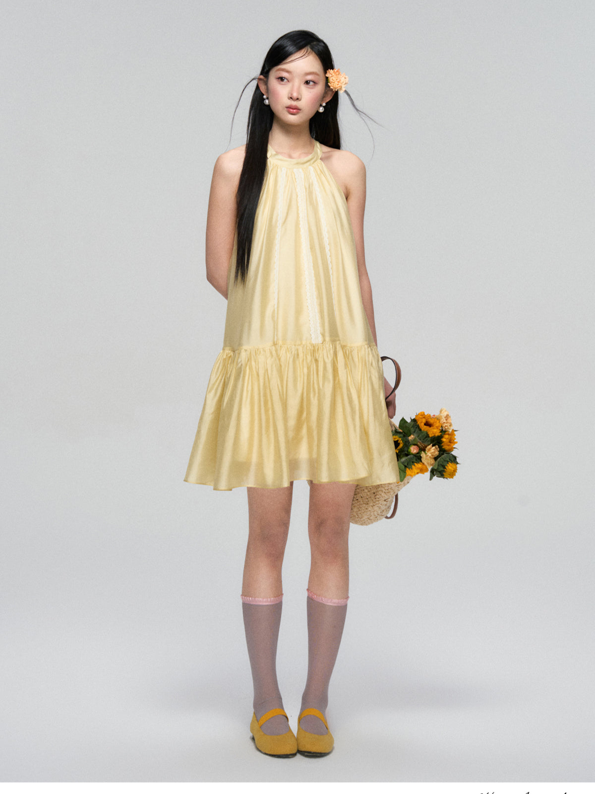 Halter Neck Tencel Lace Beach Dress - CHINASQUAD