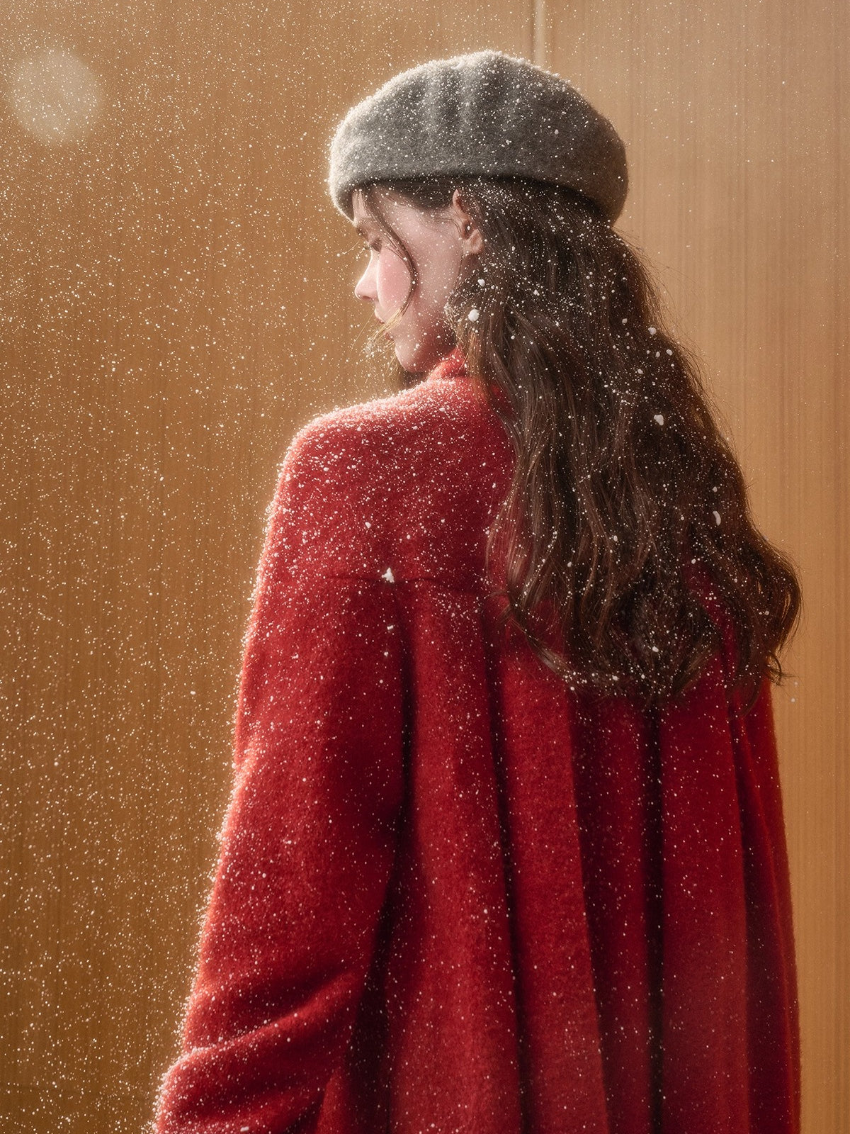 Little Red Hood Winter Knit Cape