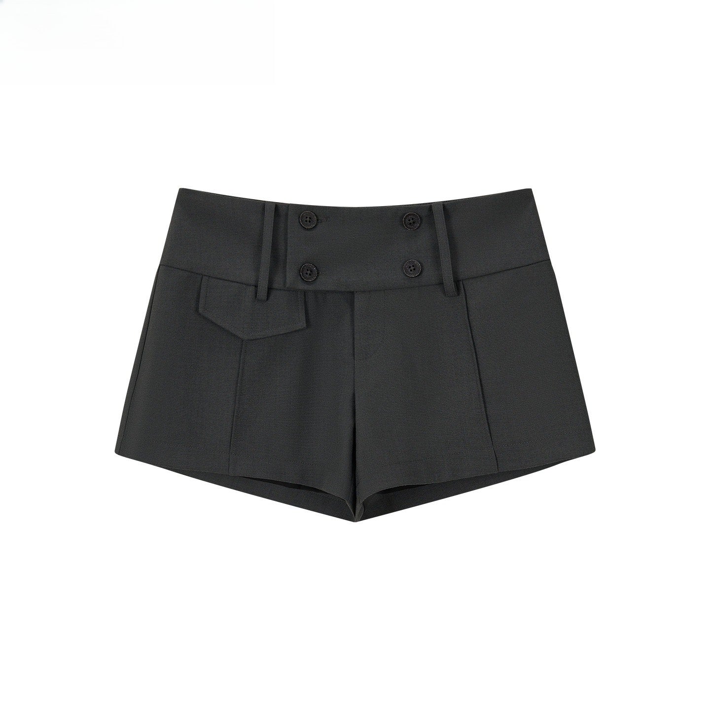 Double-Breasted Belted Tailored Shorts