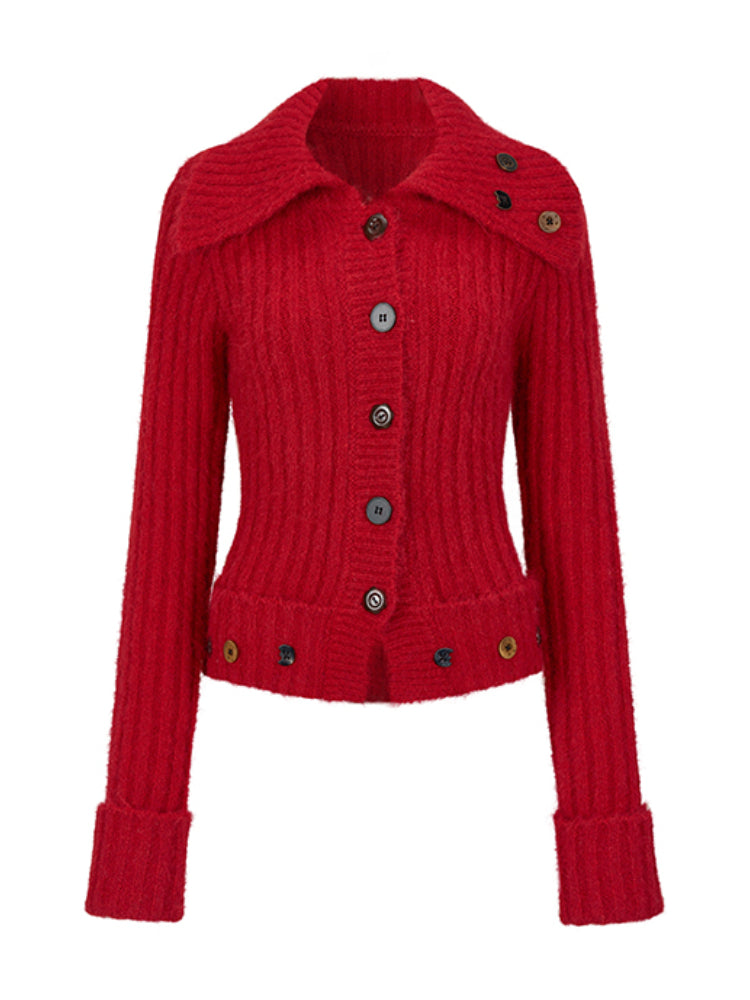 Wool Button Knitted Cardigan - CHINASQUAD