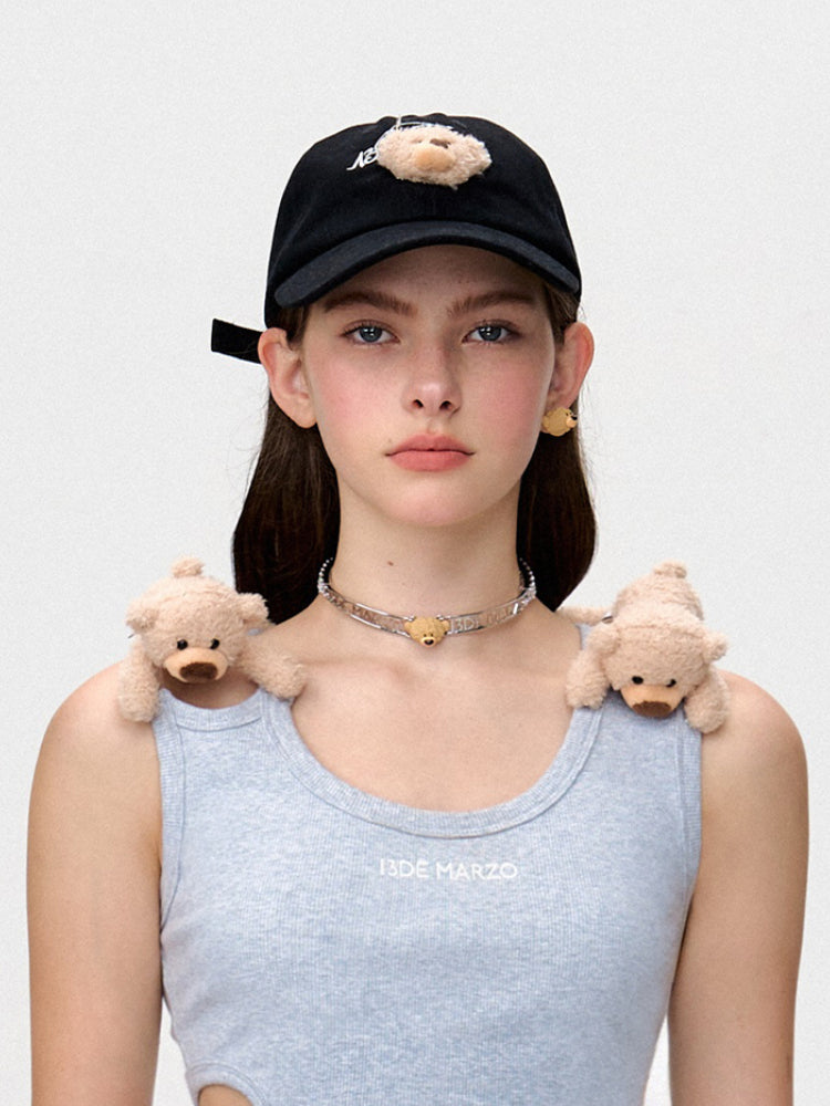 Mini Bear Head Sun Protection Baseball Cap - CHINASQUAD