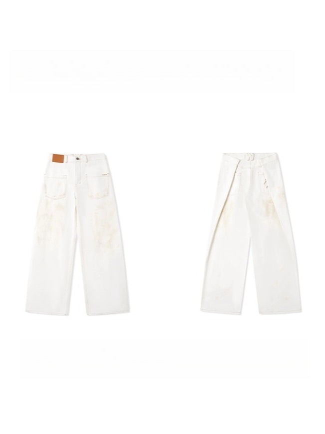 Polar Washed Twill Denim Wide-Leg Jeans