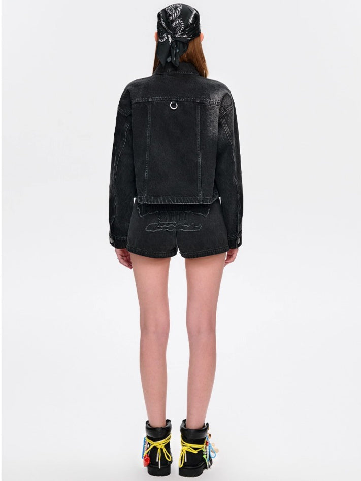 Charm-Embellished Platform Combat Boots