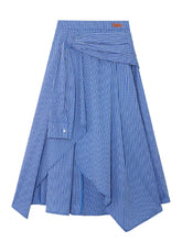 Plaid Spliced One-Shoulder Contrast Long-Sleeve Top & Skirt Set - CHINASQUAD
