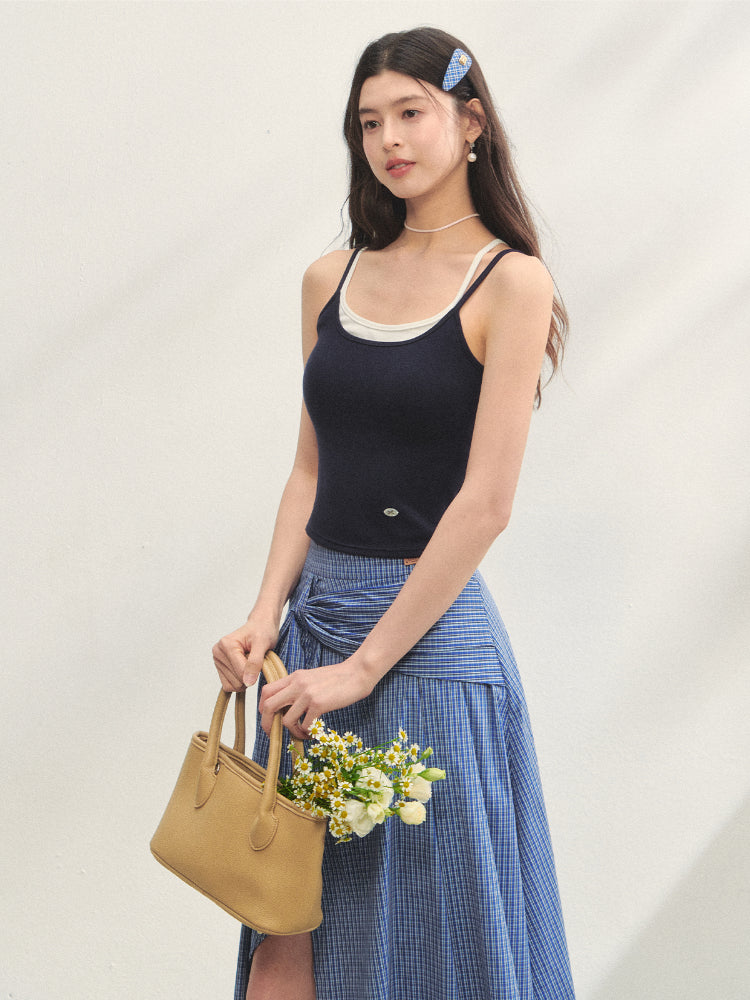 Fake Two-piece Padded Camisole Tank Top - CHINASQUAD