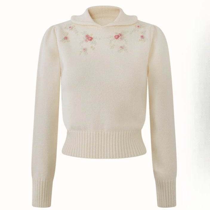 The Gift Hand-Embroidered Wool Sweater