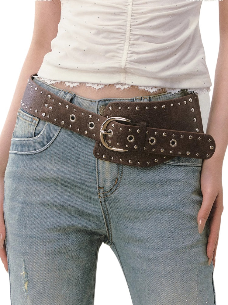 Heavy-Duty Rivet Wide Waist Belt - CHINASQUAD