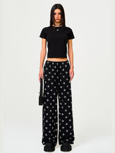 Black & Gray Floral Straigh-Leg Pants - CHINASQUAD
