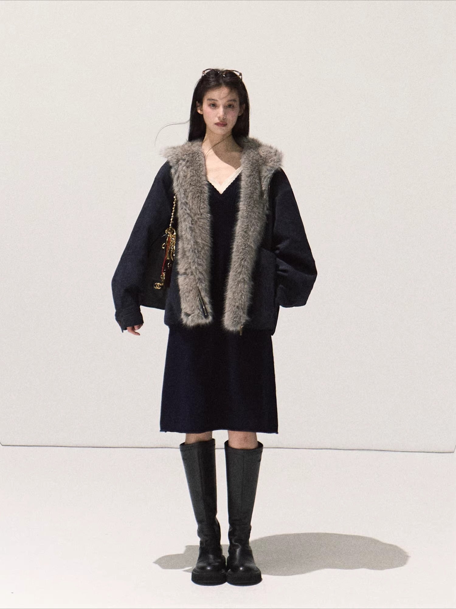 Faux Fur Collar Hooded Puffer Jacket