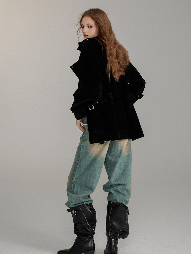 Washed Distressed Vintage Loose-Fit Denim Jeans - CHINASQUAD