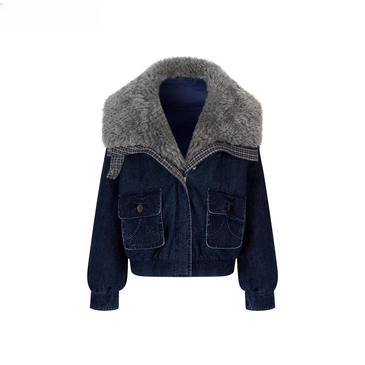 Velvet Fusion Oversized Faux Fur Down Jacket