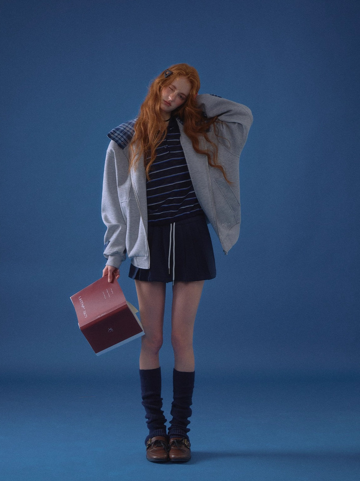 Patchwork Loose Embroidered Zip-Up Hoodie - CHINASQUAD