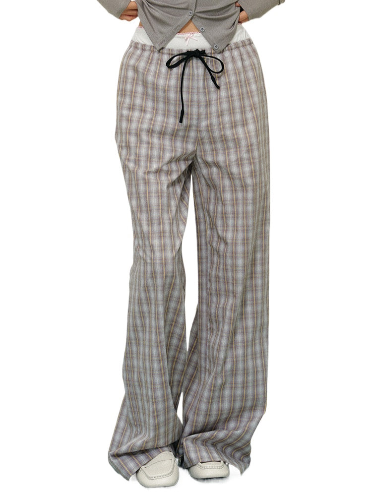 Double Waistband Spliced Fake Two-Piece Long Pants - CHINASQUAD