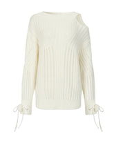 Two-Way Bowknot Irregular Sweater - CHINASQUAD