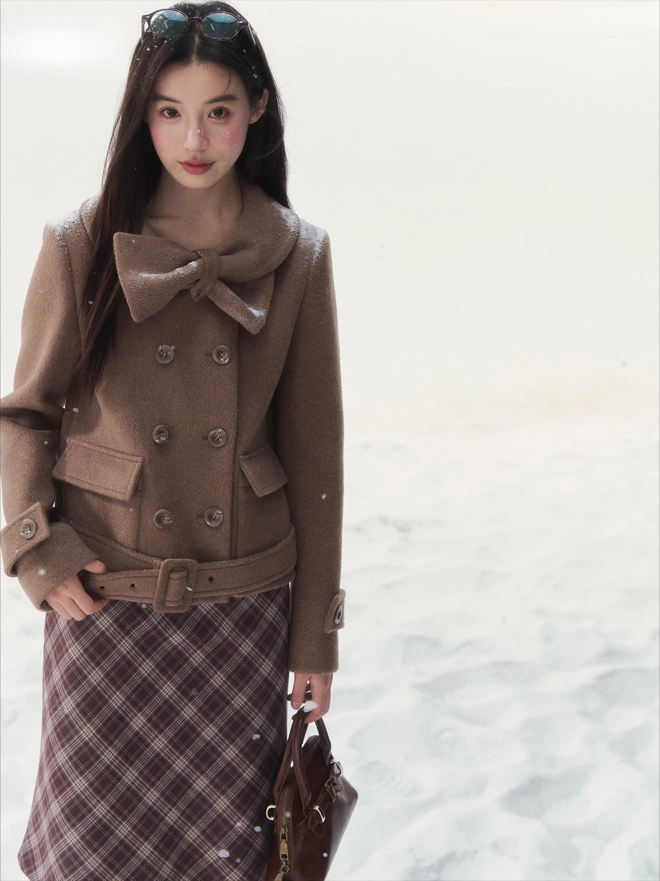 Vintage Double-Breasted Chestnut-Warm Jacket