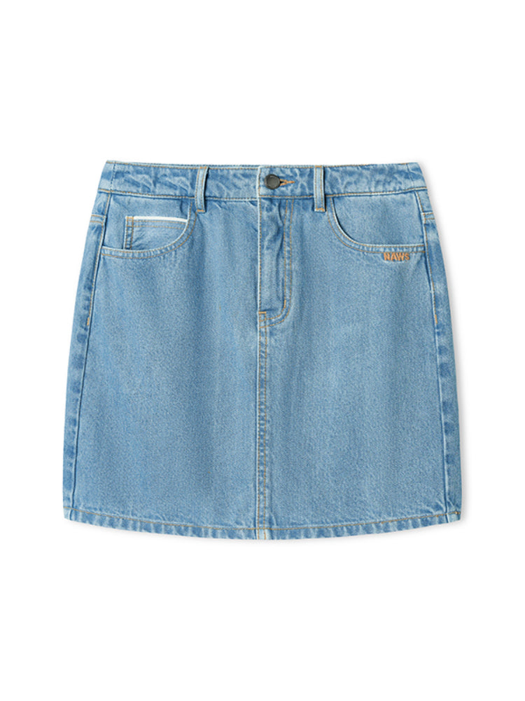 Denim Mid-rise Straight Pencil Skirt - CHINASQUAD