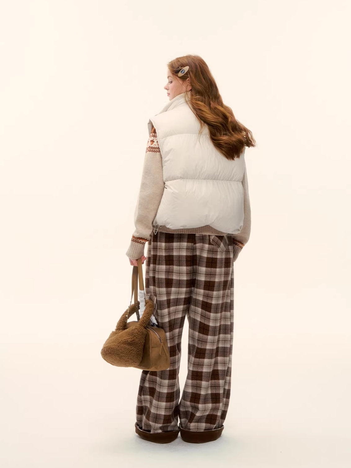 White Duck Down Puffer Stand-Collar Vest